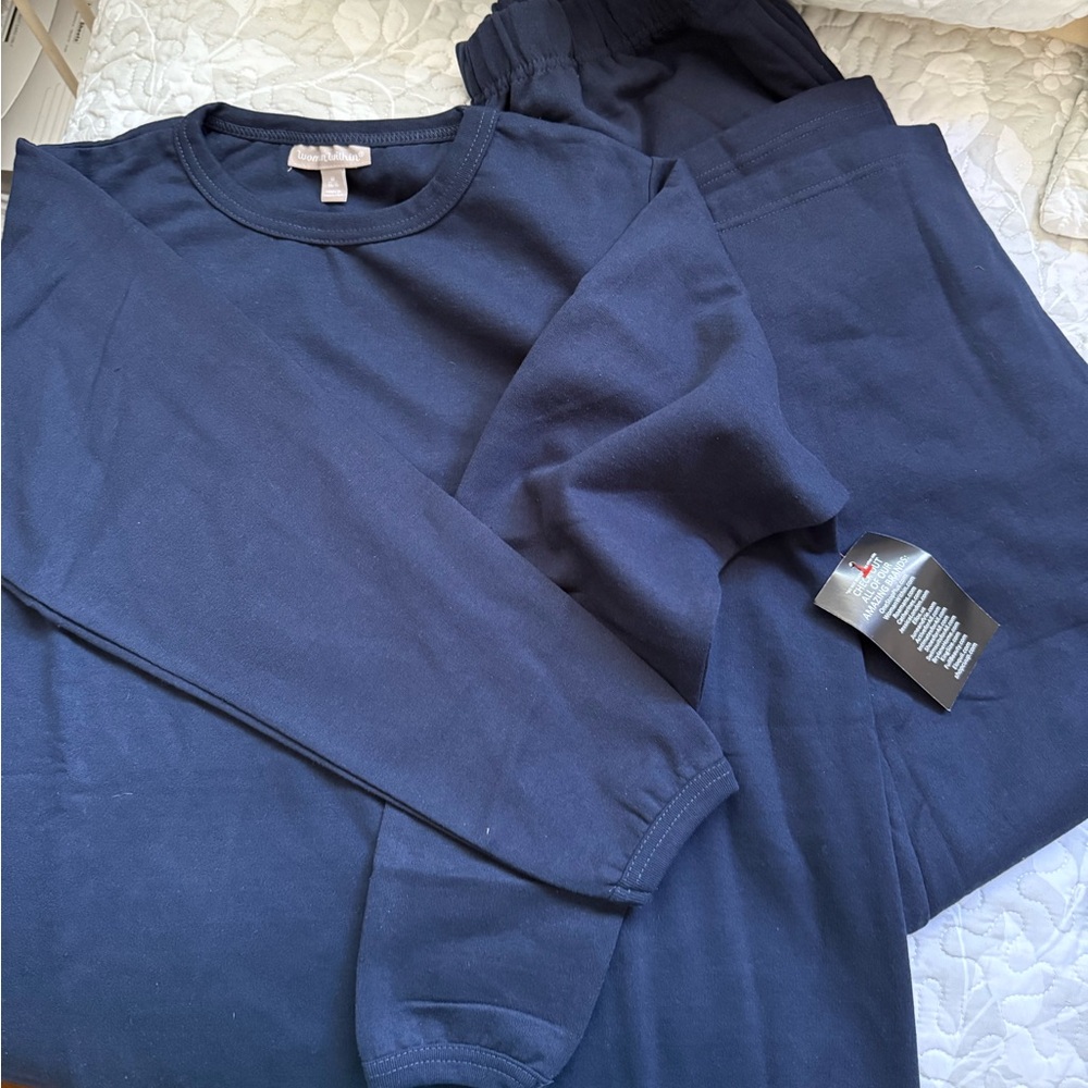 NEW Woman Within Dark Blue Crew Neck Top